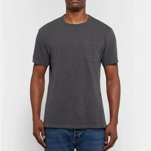 Slim-fit Garment-dyed slub cotton crewneck T-shirt - Charcoal